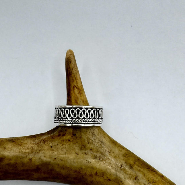 Vintage Silver Boho Cocktail Ring 925 Sterling Antique Wedding Engagement Band | Elijah collection