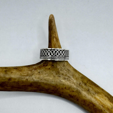 Vintage Silver Boho Cocktail Ring 925 Sterling Antique Wedding Engagement Band | Elijah collection