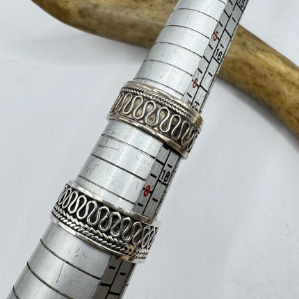 Vintage Silver Boho Cocktail Ring 925 Sterling Antique Wedding Engagement Band | Elijah collection