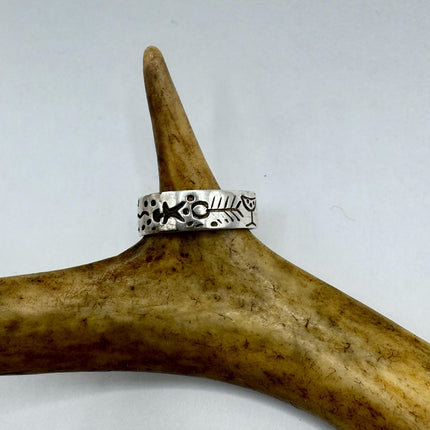 Vintage Silver Boho Cocktail Ring 925 Sterling Antique Wedding Engagement Band | Elijah collection