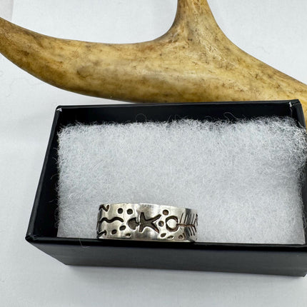 Vintage Silver Boho Cocktail Ring 925 Sterling Antique Wedding Engagement Band | Elijah collection