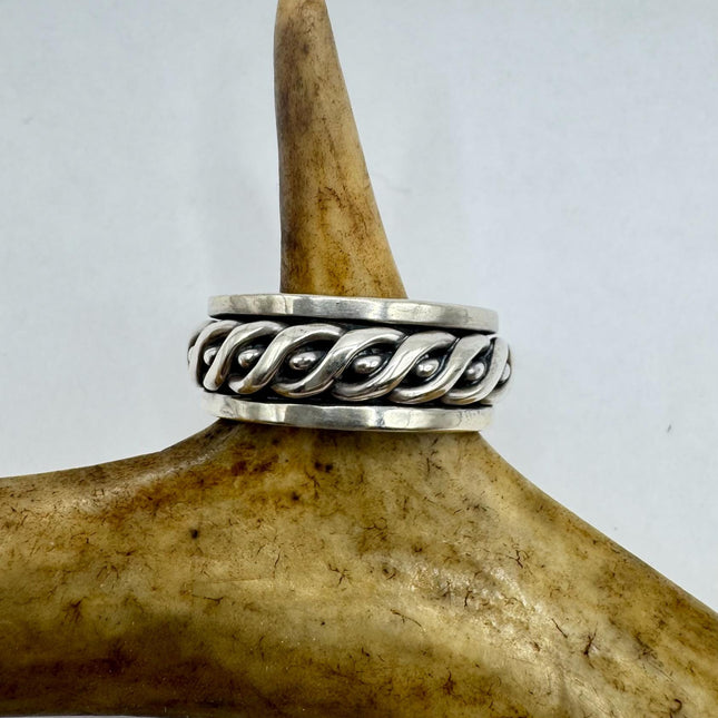 Vintage Silver Boho Cocktail Ring 925 Sterling Antique Wedding Engagement Band | Elijah collection