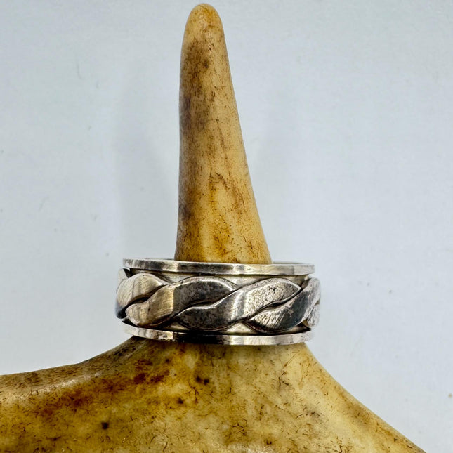 Vintage Silver Boho Cocktail Ring 925 Sterling Antique Wedding Engagement Band | Elijah collection