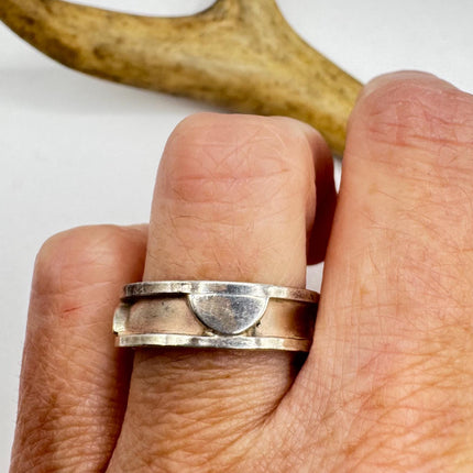 Vintage Silver Boho Cocktail Ring 925 Sterling Antique Wedding Engagement Band | Elijah collection