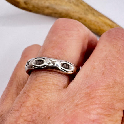 Vintage Silver Boho Cocktail Ring 925 Sterling Antique Wedding Engagement Band | Elijah collection