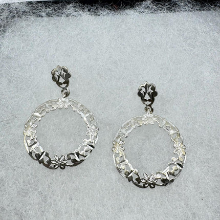 Vintage Rose Flower Earrings