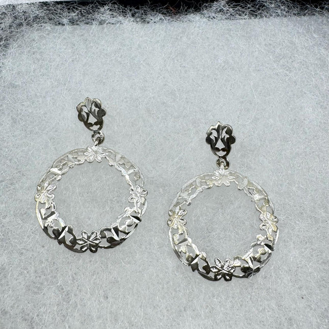 Vintage Rose Flower Earrings