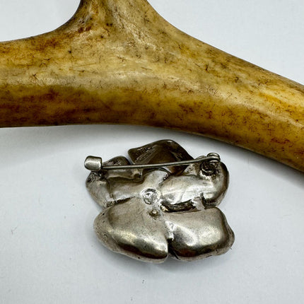 Vintage Dogwood Flower Brooch Pin | Deco Sterling Silver Pin Brooch