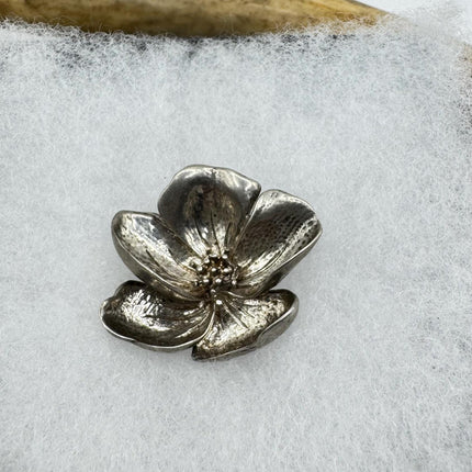 Vintage Dogwood Flower Brooch Pin | Deco Sterling Silver Pin Brooch