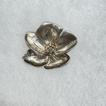 Vintage Dogwood Flower Brooch Pin | Deco Sterling Silver Pin Brooch
