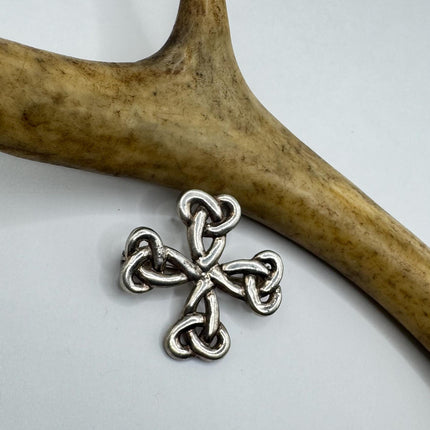 Vintage Filigree Celtic Cross Brooch Pin | Deco Sterling Silver Pin Brooch