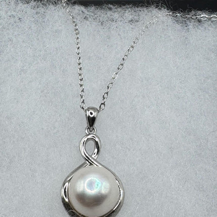 Vintage Pearl Winged Necklace - Dainty 925 Sterling Silver Chain, Delicate Design