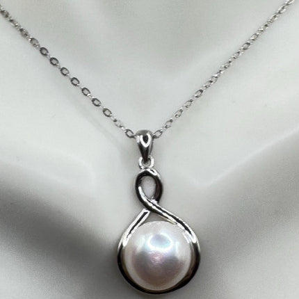 Vintage Pearl Winged Necklace - Dainty 925 Sterling Silver Chain, Delicate Design