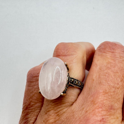 Vintage Pink 925 Sterling Silver Boho Ring