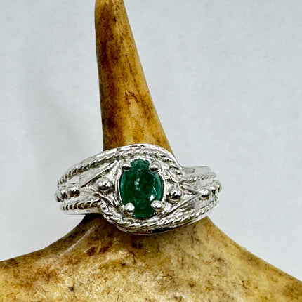 Vintage Emerald Silver Ring