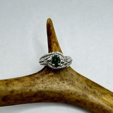 Vintage Emerald Silver Ring