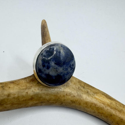 Vintage Boho Blue lapis lazuli Ring Band chunky cocktail ring