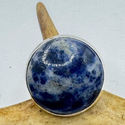 Vintage Boho Blue lapis lazuli Ring Band chunky cocktail ring