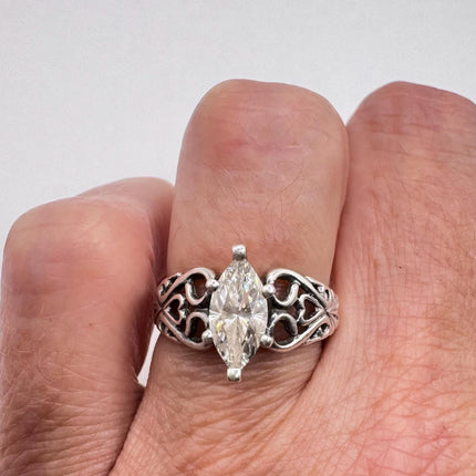 Vintage Cubic Zirconia Clear Crystal Diamond Cocktail