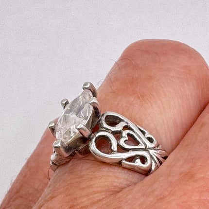 Vintage Cubic Zirconia Clear Crystal Diamond Cocktail
