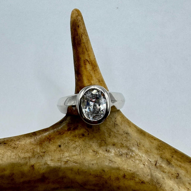 Vintage Cubic Zirconia Clear Crystal Diamond Cocktail