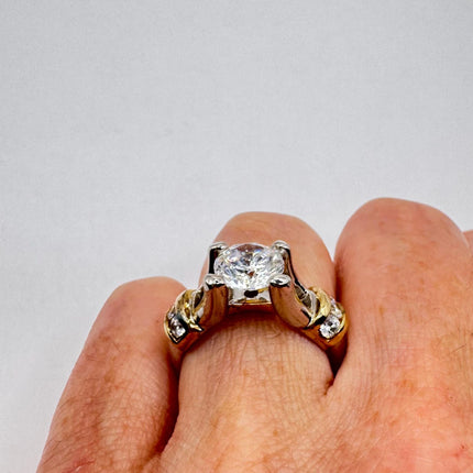 Vintage Cubic Zirconia Clear Crystal Diamond Cocktail