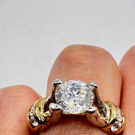 Vintage Cubic Zirconia Clear Crystal Diamond Cocktail