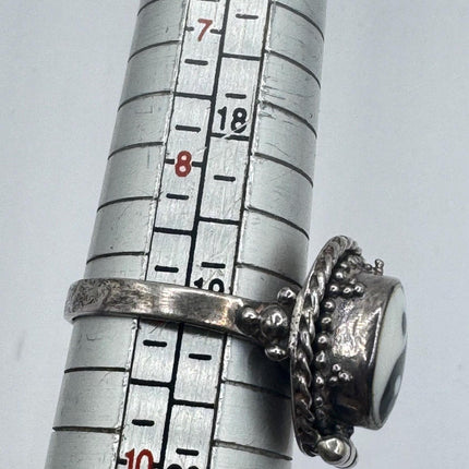 Vintage Ying Yang Silver Boho Cocktail Ring 925 Sterling Antique Wedding Engagement Band | Elijah collection