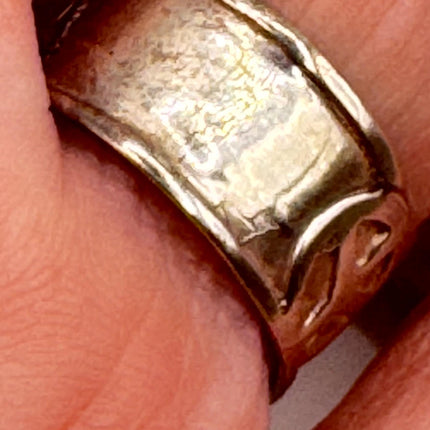 Vintage Peace Sign Silver Boho Cocktail Ring 925 Sterling Antique Wedding Engagement Band | Elijah collection