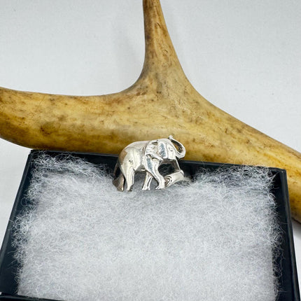 Vintage Elephant Silver Boho Cocktail Ring 925 Sterling Antique Wedding Engagement Band | Elijah collection
