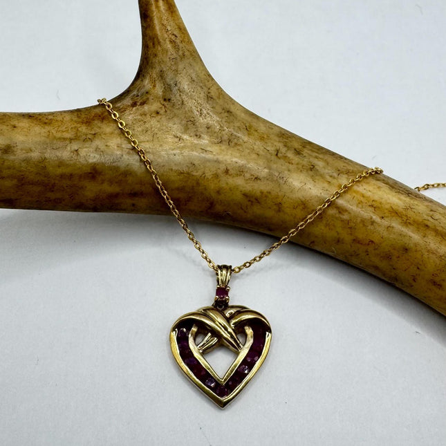 Vintage Tiny Heart Charm Necklace