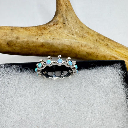 Vintage Fire Opal Tiny Stacking Promise Ring - 925 Sterling Silver Band Minimalist Jewelry for Prom Wedding or Everyday Ring