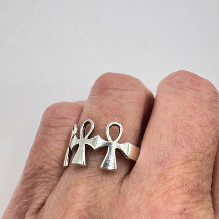 Vintage Silver Ankh Ring | 925 Sterling Silver - Unique Treasure