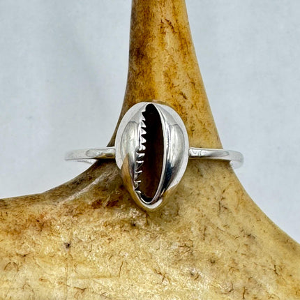 Vintage Silver African Cowry Shell Ring | 925 Sterling Silver - Unique Treasure
