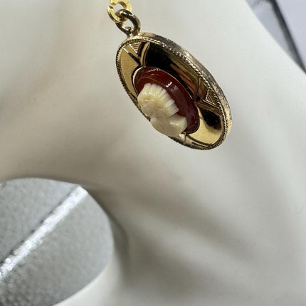 Vintage 12k GF Cameo Leverback Earrings - Delicate Gold Design for Everyday Wear