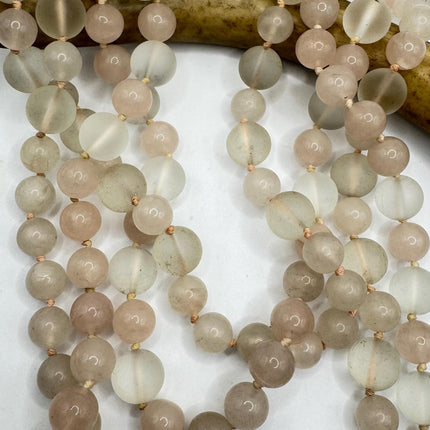 Vintage Pink Rose Quartz Jumprope Necklace |Gemstone 2 long Beaded Necklaces | Minimalist Style Crystal 36 inch