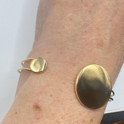 Vintage Modern Gold Bracelet 9k Gold Filled | Unique Gift Statement Bangle Bracelet