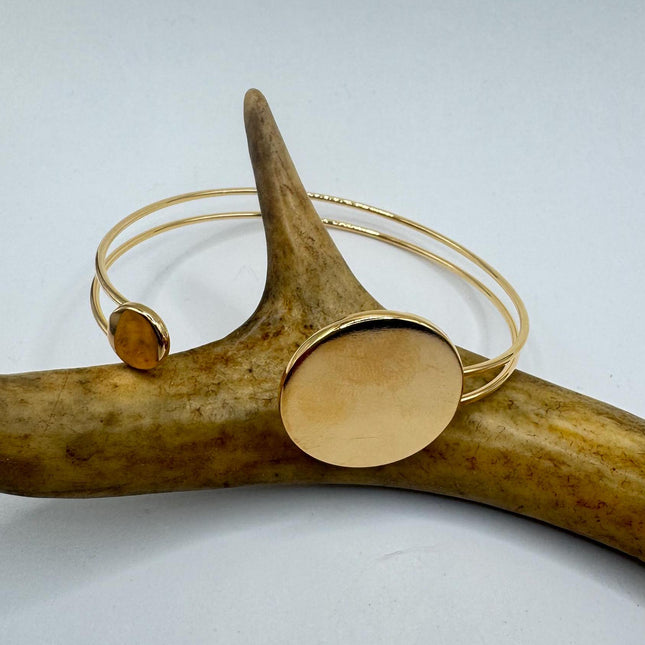 Vintage Modern Gold Bracelet 9k Gold Filled | Unique Gift Statement Bangle Bracelet