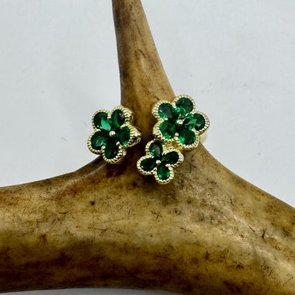 Vintage Red Flower Silver Ring | Red Ruby Boho Cocktail | 925 Sterling Silver Antique Wedding Band Engagement Ring Adjustable