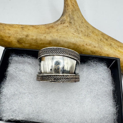 Vintage Silver Boho Cocktail Ring 925 Sterling Antique Wedding Engagement Band | Elijah collection