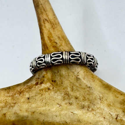 Vintage Silver Boho Cocktail Ring 925 Sterling Antique Wedding Engagement Band | Elijah collection
