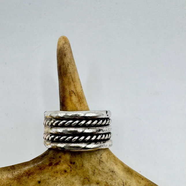 Vintage Silver Boho Cocktail Ring 925 Sterling Antique Wedding Engagement Band | Elijah collection
