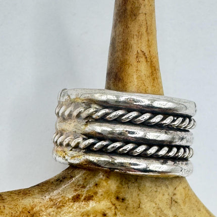 Vintage Silver Boho Cocktail Ring 925 Sterling Antique Wedding Engagement Band | Elijah collection
