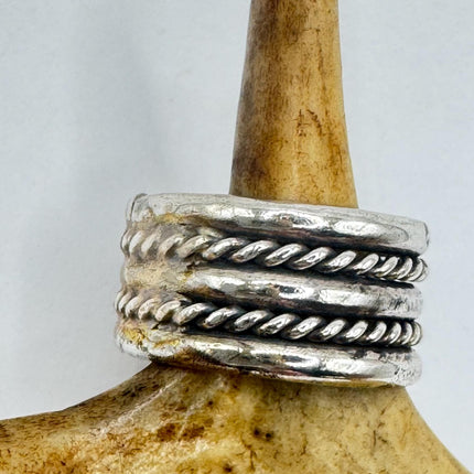 Vintage Silver Boho Cocktail Ring 925 Sterling Antique Wedding Engagement Band | Elijah collection