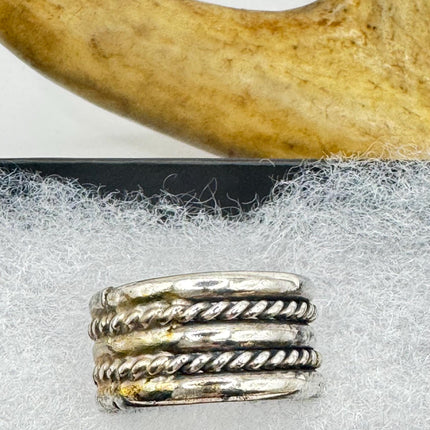 Vintage Silver Boho Cocktail Ring 925 Sterling Antique Wedding Engagement Band | Elijah collection