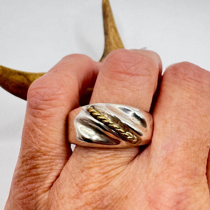 Vintage Silver Boho Cocktail Ring 925 Sterling Antique Wedding Engagement Band | Elijah collection