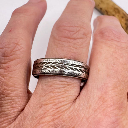 Vintage Silver Boho Cocktail Ring 925 Sterling Antique Wedding Engagement Band | Elijah collection