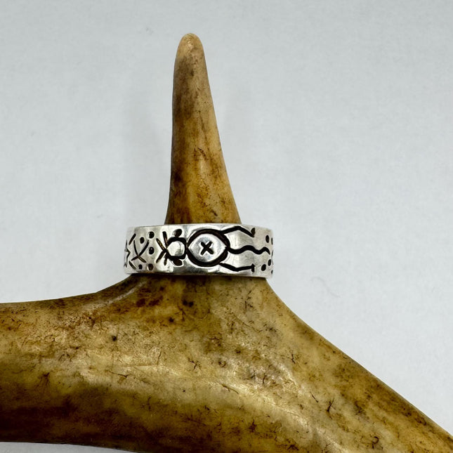 Vintage Silver Boho Cocktail Ring 925 Sterling Antique Wedding Engagement Band | Elijah collection