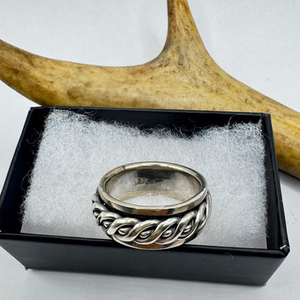 Vintage Silver Boho Cocktail Ring 925 Sterling Antique Wedding Engagement Band | Elijah collection