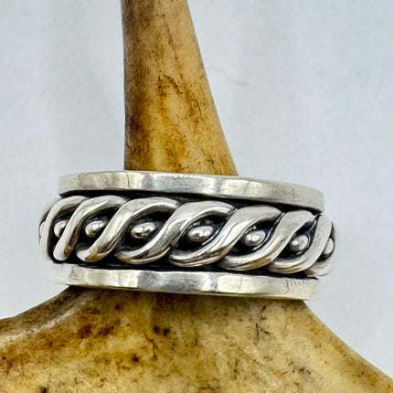 Vintage Silver Boho Cocktail Ring 925 Sterling Antique Wedding Engagement Band | Elijah collection